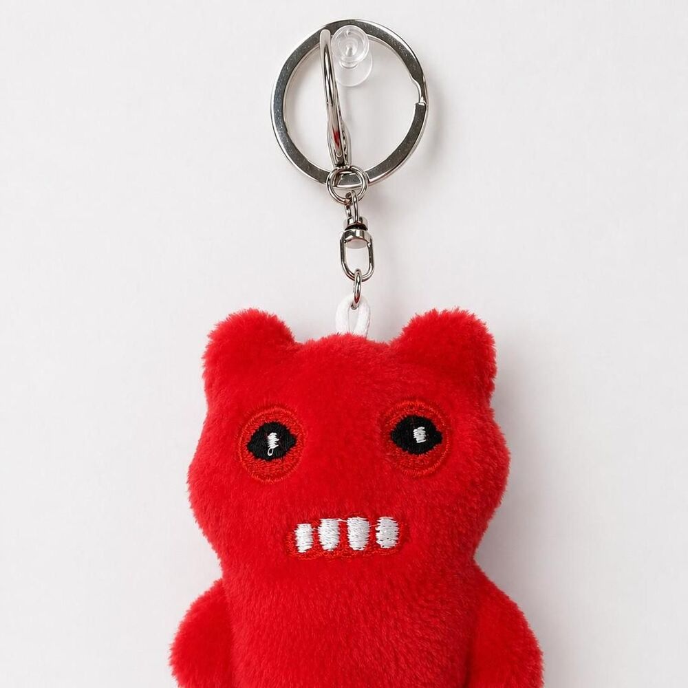Womens keychain bag charm Red Monster Plush